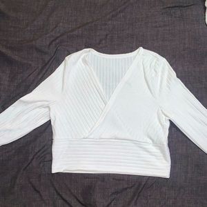 This is a long sleeve white crop top, that I bought off of SHEIN.